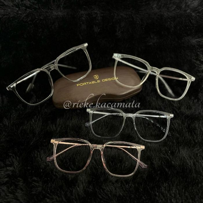 Kacamata / frame square kacamata minus plus silinder batang kacamata kacamata unisex pria wanita