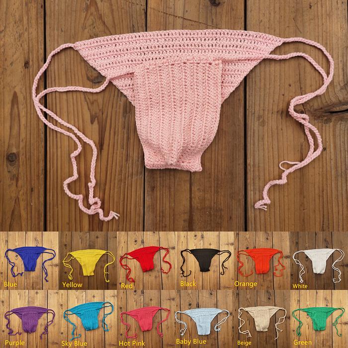 Low Rise Swimwear Crochet Briefs Acrylic Swimwear Average Size Underwear Gstring Briefs Breathable L