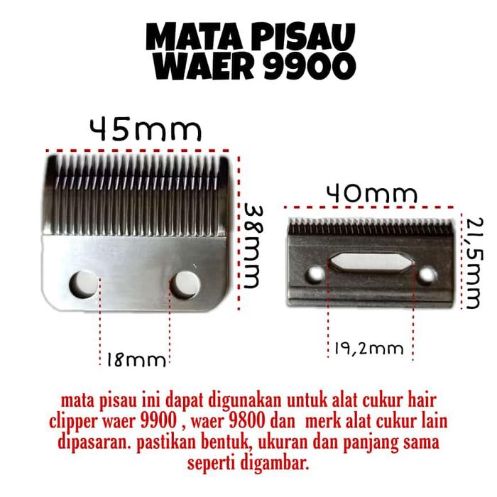 MATA PISAU ALAT CUKUR HAIR CLIPPER WAER WA 9900