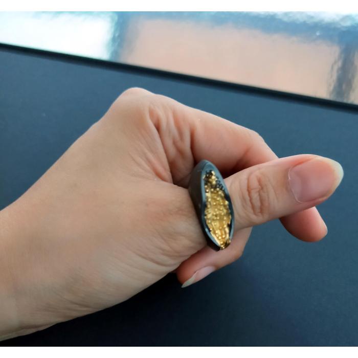 Cincin Gunmetal Tema KOKERI Relung Bara - Ellyhan Jewelry