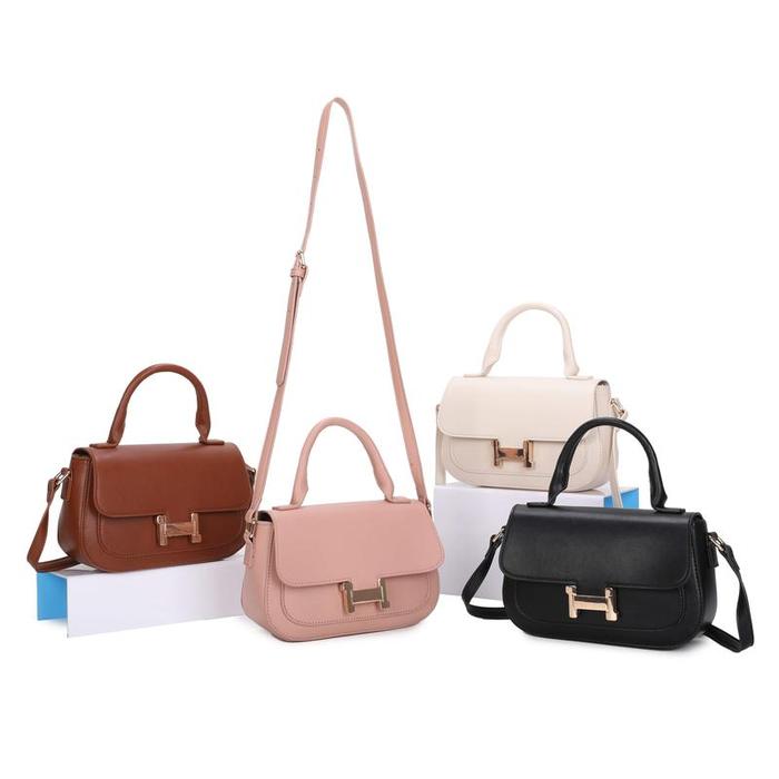 INDOOMS Hand bag Wanita elegan korean buttonscarves bag tas  mosdom  Kulit merche  sling  bag  mini 