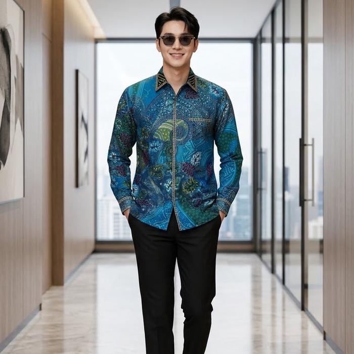 BIRU LANGIT - Batik exclusive pria tulis biru langit