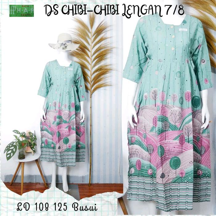 Batik HAP Daster Chibi Lengan 7/8 Motif Nyaman Panjang Kain Wanita Samping