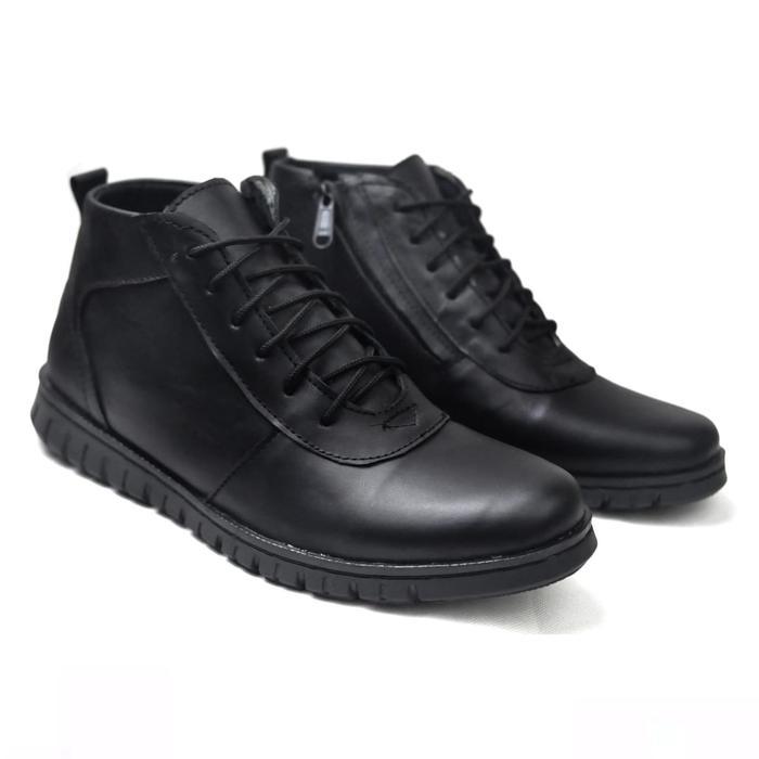 Ada Sepatu Boots Formal Pria Kulit Asli Warka Cavan Hitam Casual Kerja