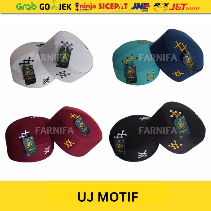 Terbaru Peci Kopiah Songkok Uj Motif Terbaru Model Bulat Warna Putih Hitam Merah Biru Navy Ukuran De