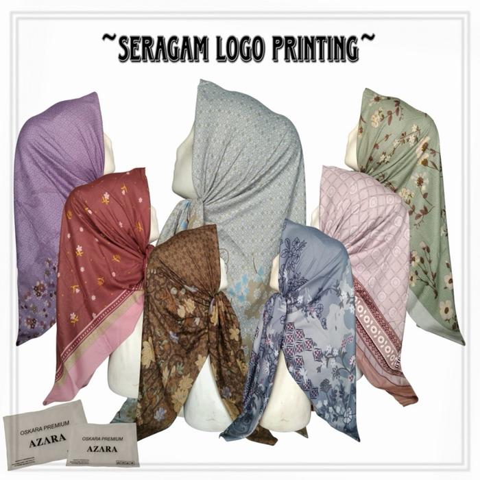 Kerudung segiempat motif azara ecer seragam