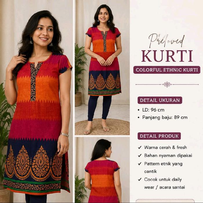 PRELOVED KURTI INDIA - BAJU INDIA WANITA/ ATASAN WANITA