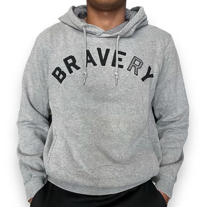 NII Hoodie Nii Bravery Tebal untuk Pria - Sweater Ukuran M dengan Panjang 65 cm dan Lebar 57 cm - Di
