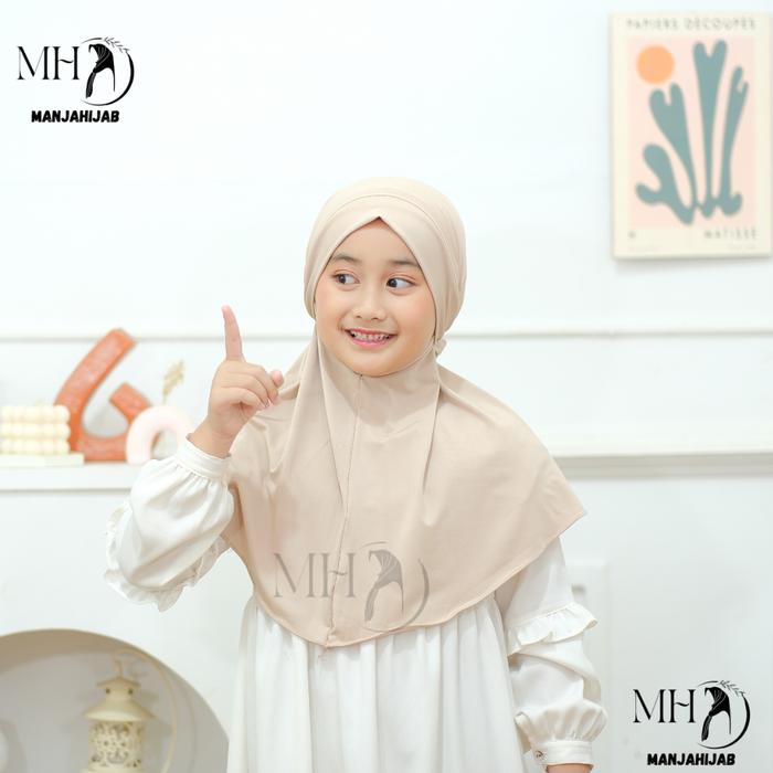 Kiblat KERUDUNG FRANCH KHIMAR ARABIAN JERSEY PREMIUM HIJAB INSTAN 5-12thn Jilbab Anak Perempuan Musl