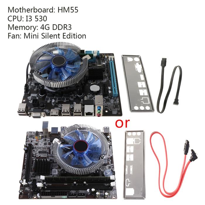 L43D 1Set HM55 Computer Motherboard I3 I5 Lga 1156 4G Memory Cooler