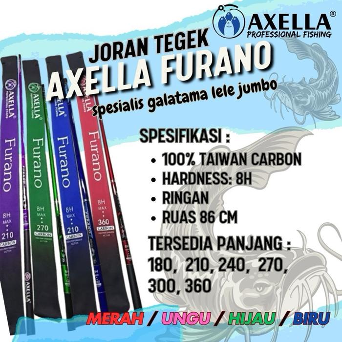AXELLA Joran Tegek Furano 8H Carbon Solid 100% Taiwan Carbon Ringan Ruas 86 cm Tersedia Panjang 240 