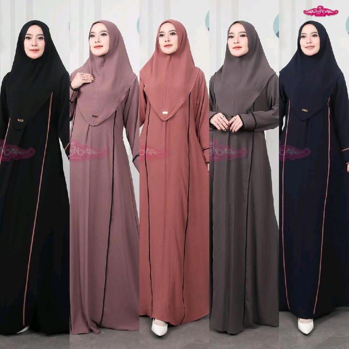 GAMIS MEDINA SET HIJAB ORI ZAHIN Wanita Muslim Panjang Cantik Airflow Nyaman Menyusui