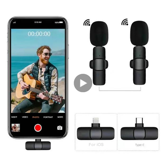 Lapel Lavalier Wireless Microphone Buttonhole Mini Bluetooth Mic For
