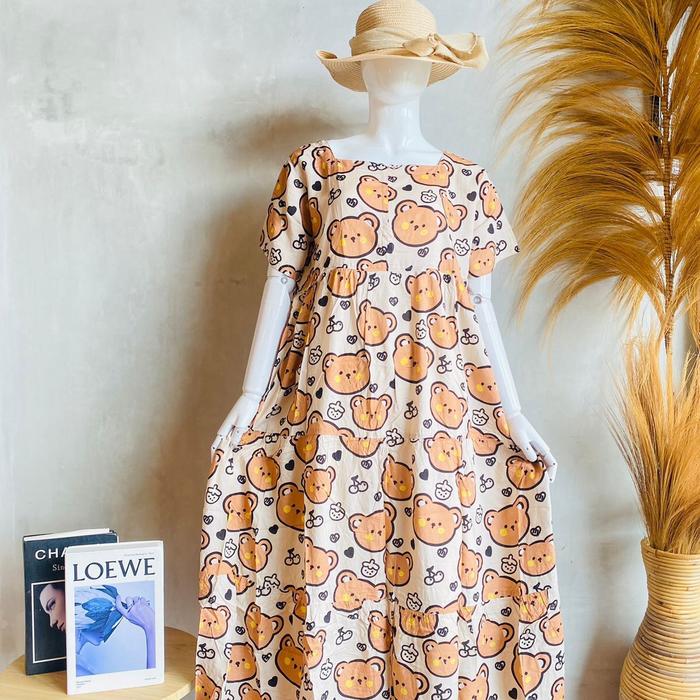Yuki Dress Panjang Motif/Daster Yuki Rayon