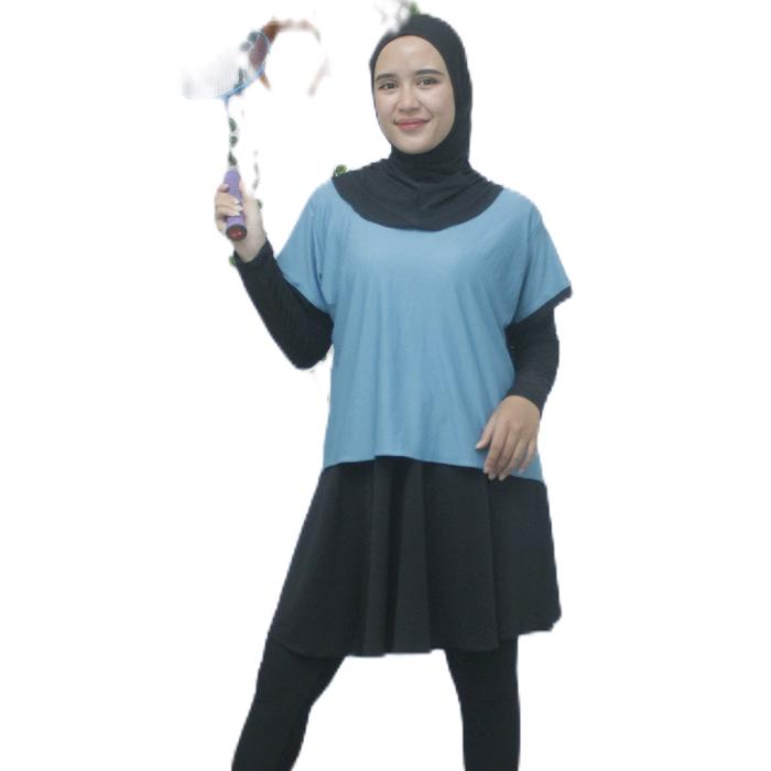 set olga muslim Agnian jersey zoya Wanita Setelan Atasan Baju Jilbab Sporty Celana Panjang