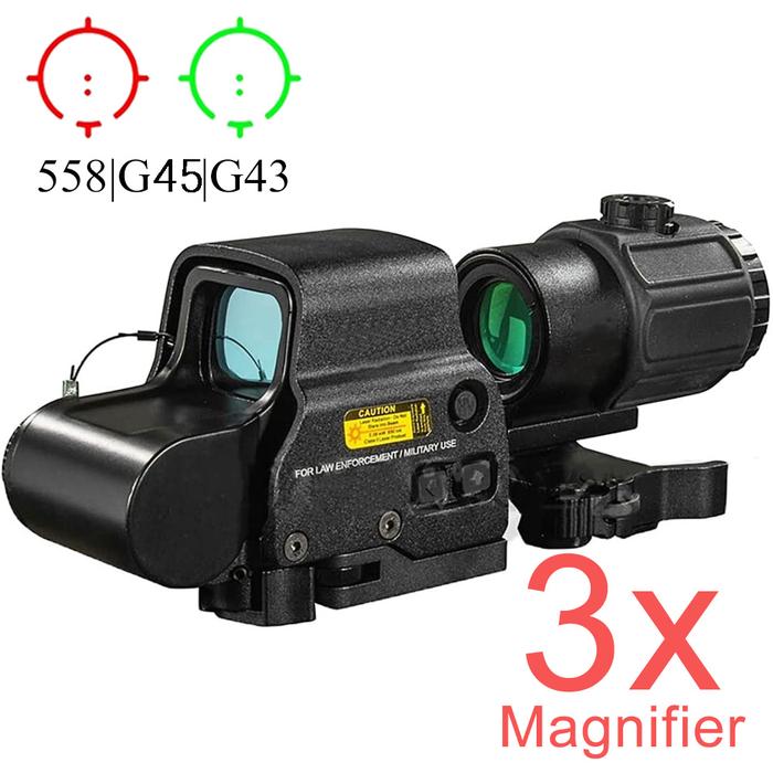 Red Dot Scope Tactical 558 G43 3X Magnifier Holographic Collimator