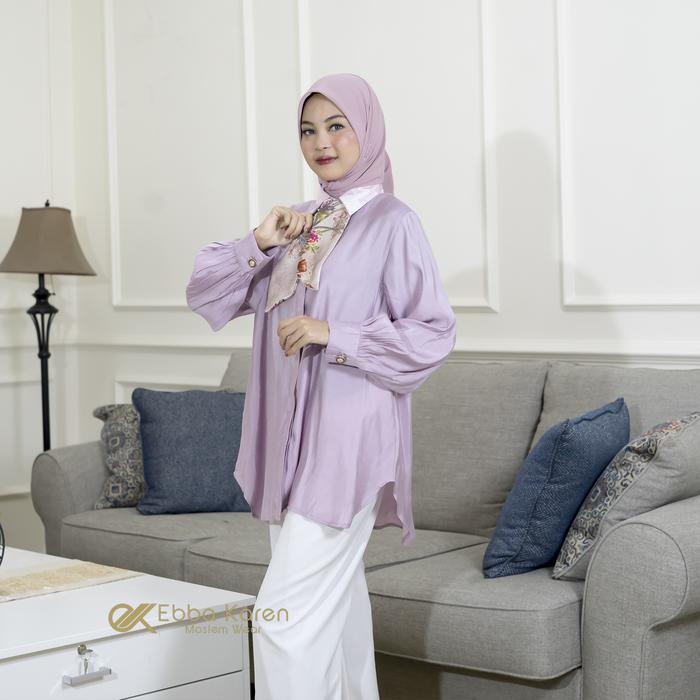 Ebba Karen Anaya Top Blouse / Blouse Lengan Panjang / Kemeja Kantor / Office Wear / Warna Rose Gold 