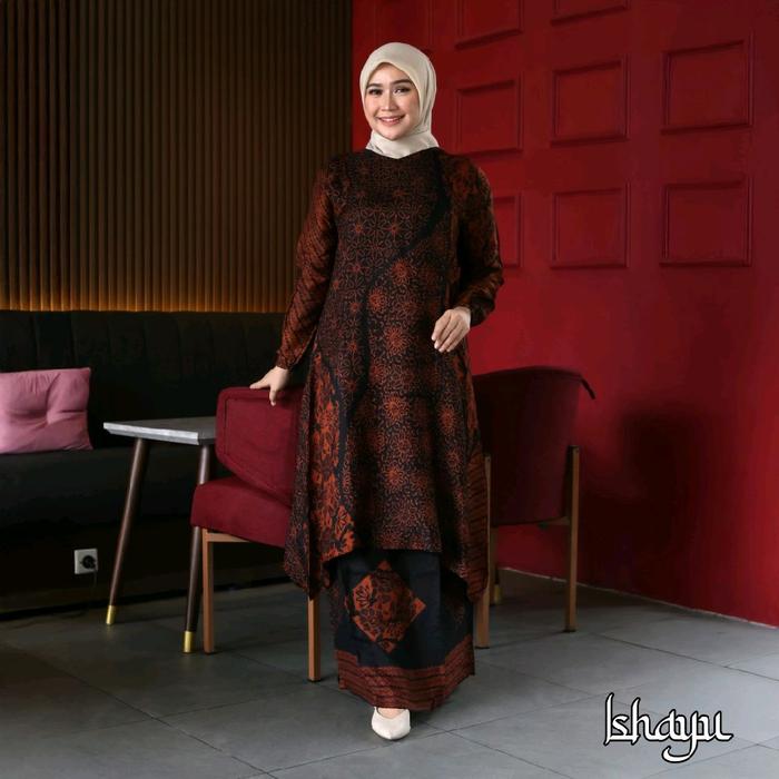 ISTARAYA Setelan Wanita Kekinian Gamis Batik Super Mewah Gamis Pesta Super Mewah Gamis Lebaran 2025