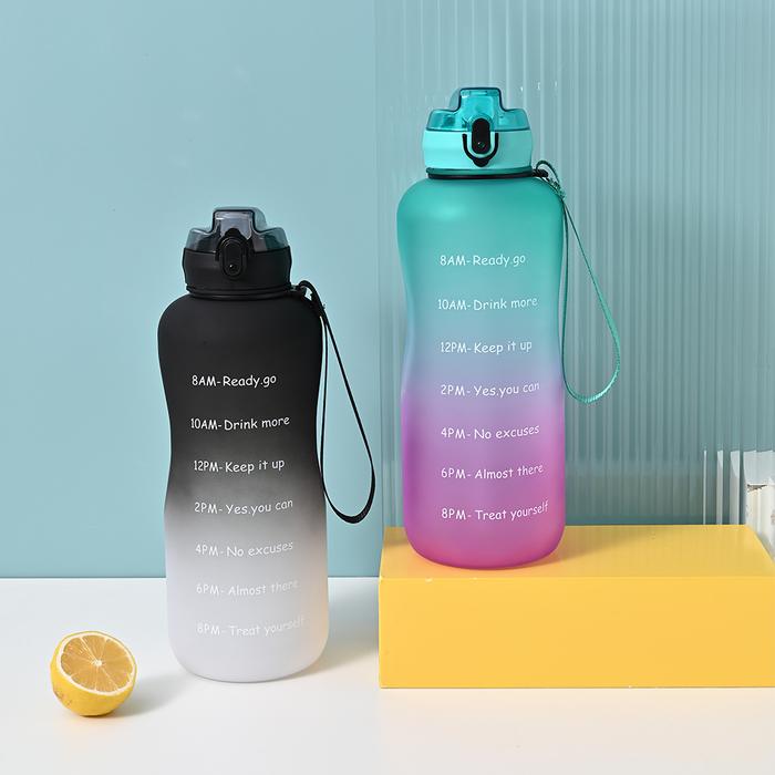 Terlaris, 2000ML Botol Kebugaran Gym Penanda Waktu Botol Minum