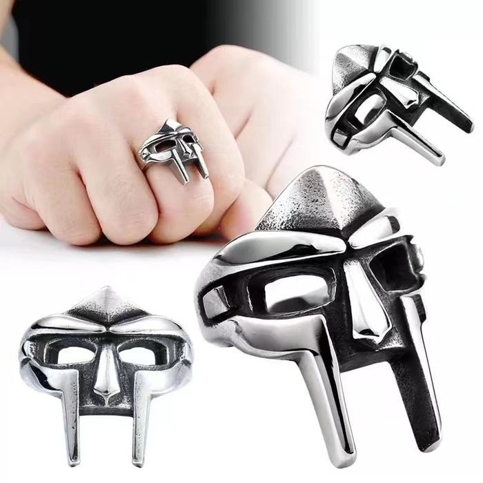 Cincin Pria Topeng Maximus / Maximus Mask Ring Gaya Retro Ukuran Adjustable ( 3 Varian )