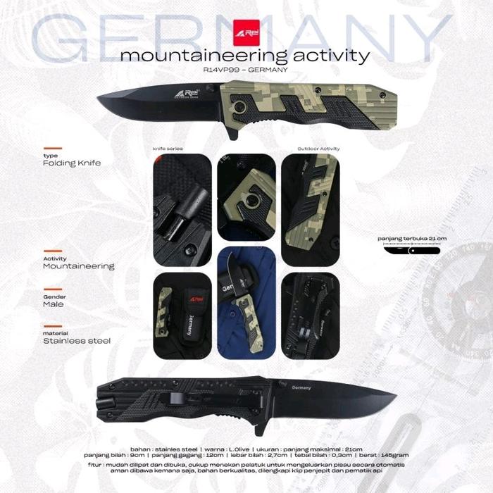 PISAU LIPAT GERMANY KNIFE AREI OUTDOOR