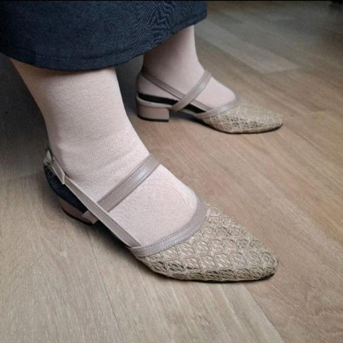 Zeline Mules Heels Made by KATHINE CHUCK x Frosty Shoes - Sepatu  Sendal Wanita loro piana mules Bla