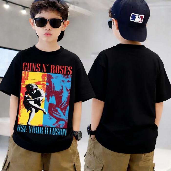Kaos Anak Cowok – Gambar Gitaris Keren, Bahan Soft & Nyaman