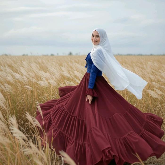 ROK INDIA SUSUN LEBAR BAWAH 9,5-10MTR ROK ANJELY ROK PANTAI ROK CERUTY