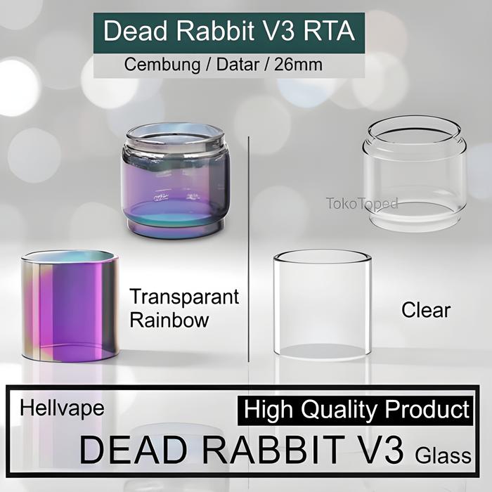 BEST PRICE DEAD RABBIT V3 RTA Replacement Glass | tabung kaca tube tank Rainbow