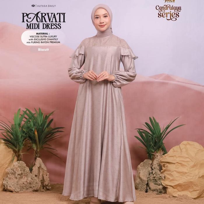 Gamis Parvati by alfasa Muslim Wanita Dress Dewasa Remaja Mewah