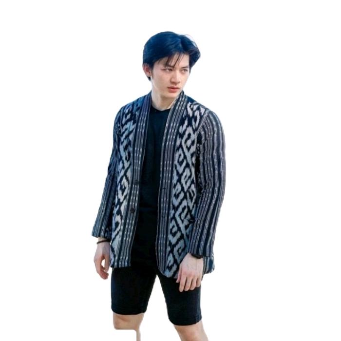 outer tenun cowok, blazer, kardigan cowok Atasan
