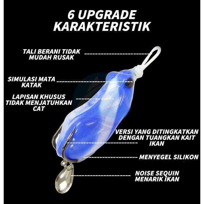 Bapak Ikan Umpan Ikan Dengan Umpan Casting - 5.5 Cm 10.8g Katak Alat Mancing Soft Frog Killer 3D Eye