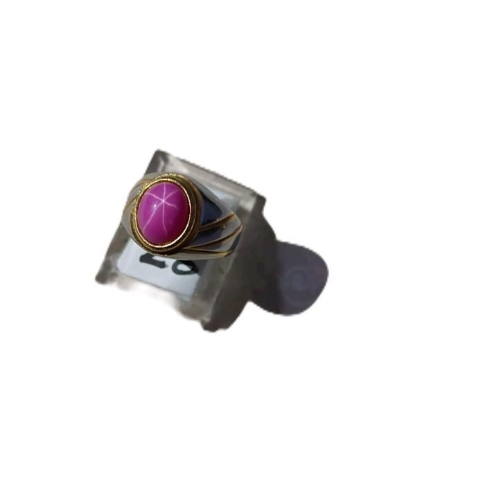 CINCIN PRIA BATU PERMATA NATURAL RUBY STAR RING MONEL