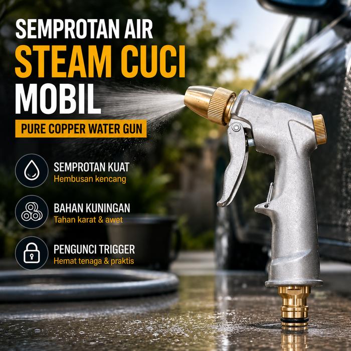 MasogiMall - Semprotan Air Cuci Mobil | Pure Copper Water Gun | Alat Kebersihan