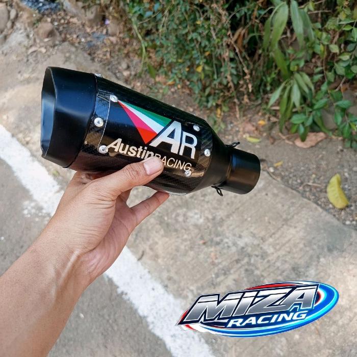 Austin Racing Slincer Kenalpot Carbon Black untuk Motor Racing