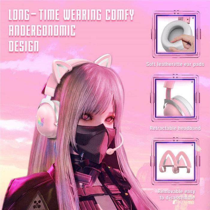 ONIKUMA X11 Headset Gaming Potongan Telinga Kucing, dengan Mikrofon