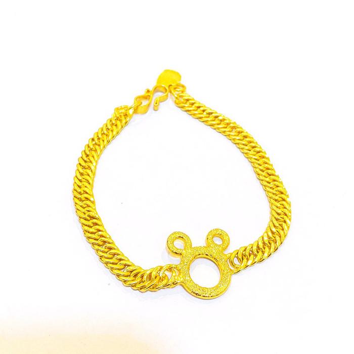 gelang mickey lipan viral Lapis Emas 24krt Crum Emas Muda 18gram gelang Cewek Replika Premium Gold