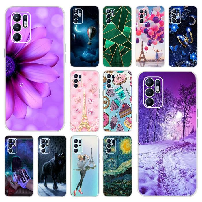 For OPPO Reno 6 4G Case For Reno 6 5G Cover Fashion Flower Printed