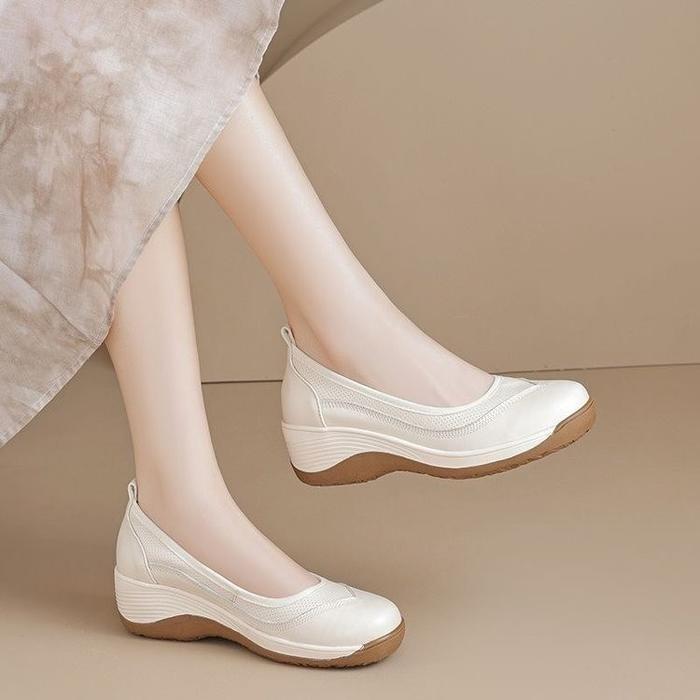 HMBRG Hyoyeon FREE BOX Sepatu Wedges Wanita Polos Model Kekinian TG2161