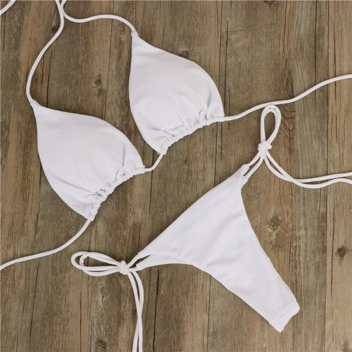 [Nl] Kualitas Bagus Bikini Set Lingerie 1 Set Cd Pantai Berenang Pool Party Kolor Bh Dengan Busa Cup