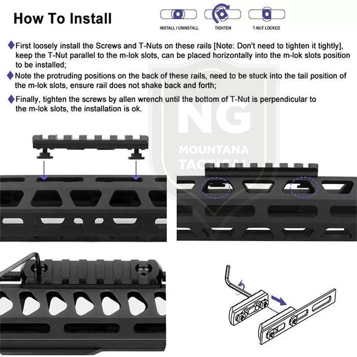 STOK TERBATAS !!!! RAIL PANEL 7 SLOT M-LOK SYSTEM RIS TACTICAL METAL ALUMUNIUM TERJANGKAU