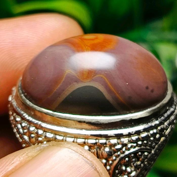 Cincin Batu Akik Gambar Gunung Meletus