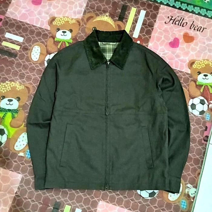 Uniqlo Zip Up Short Blouson Work Jacket Olive