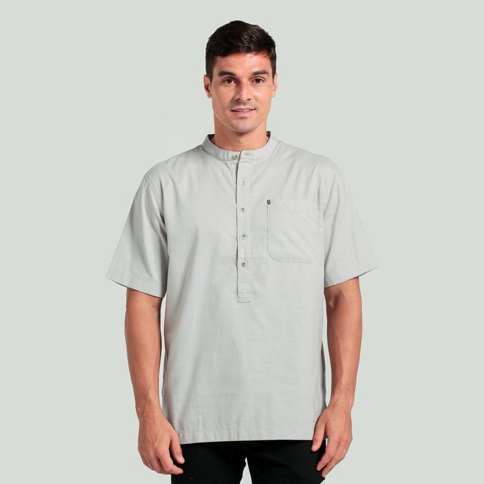 M.Gee Baju Koko Pria Lengan Pendek Mgee Ori Azka C052 Light Grey