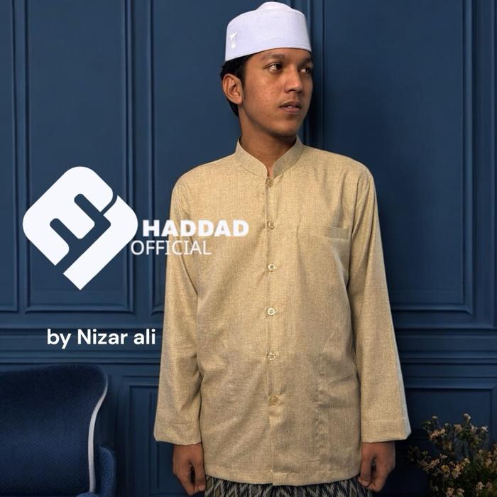BAJU KOKO EL HADDAD KERAH SHANGHAI katun madinah Muslim Top Nyaman kain by lora nizar ali