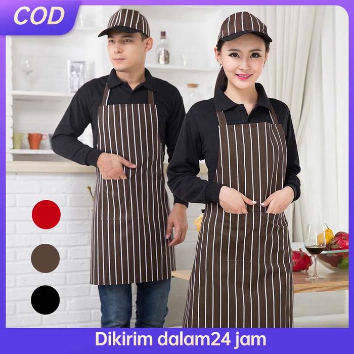 Baju Masak Celemek Apron Celemek Masak Chef Wear Apron Celemek Masak Apron Hanging Neck Apron