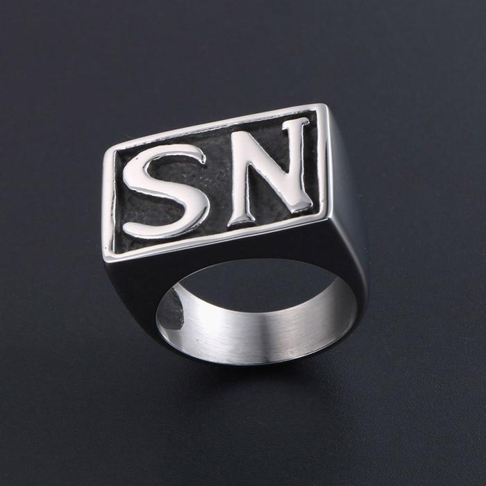 Cincin NS / Cincin Logo SN Stainless Steel Tahan Karat - SONS Of Ring Hip Hop Punk / Cincin Cowok Bi