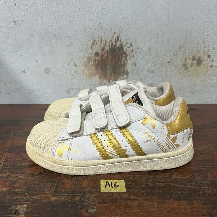 Sepatu anak second ori adidas superstar velcro size 28