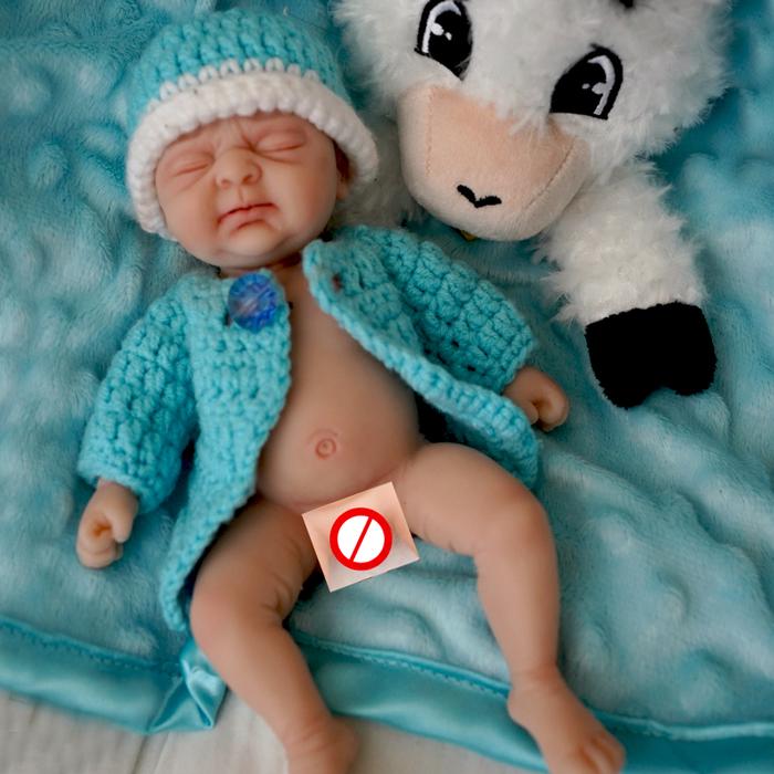 7" Micro Preemie Full Body Silicone Wronged bady Doll "Lucas" and