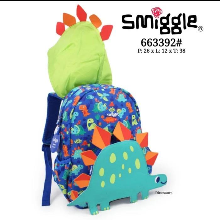 TERBARU Tas Smiggle Junior Backpack Dino Stegosaurus/ Tas Ransel Anak Tk/ kado